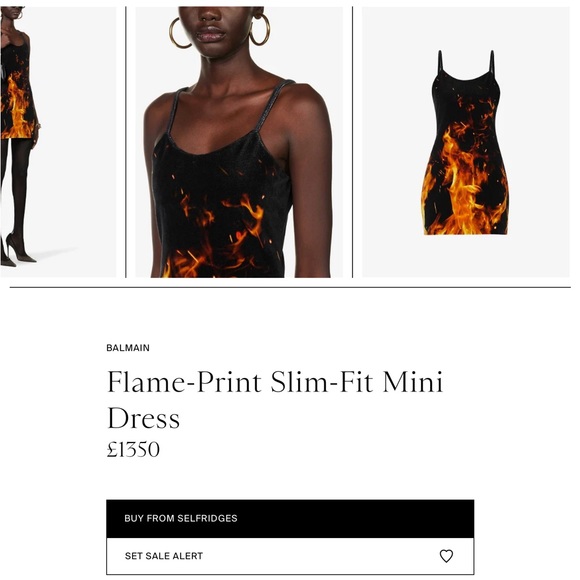 Balmain: Velvet Fire Mini Black Dress - Picture 2 of 16